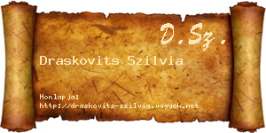 Draskovits Szilvia névjegykártya